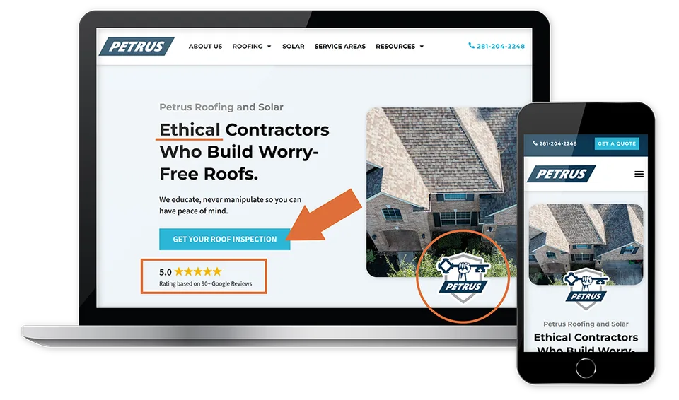 Petrus website design that builds trust with visitors